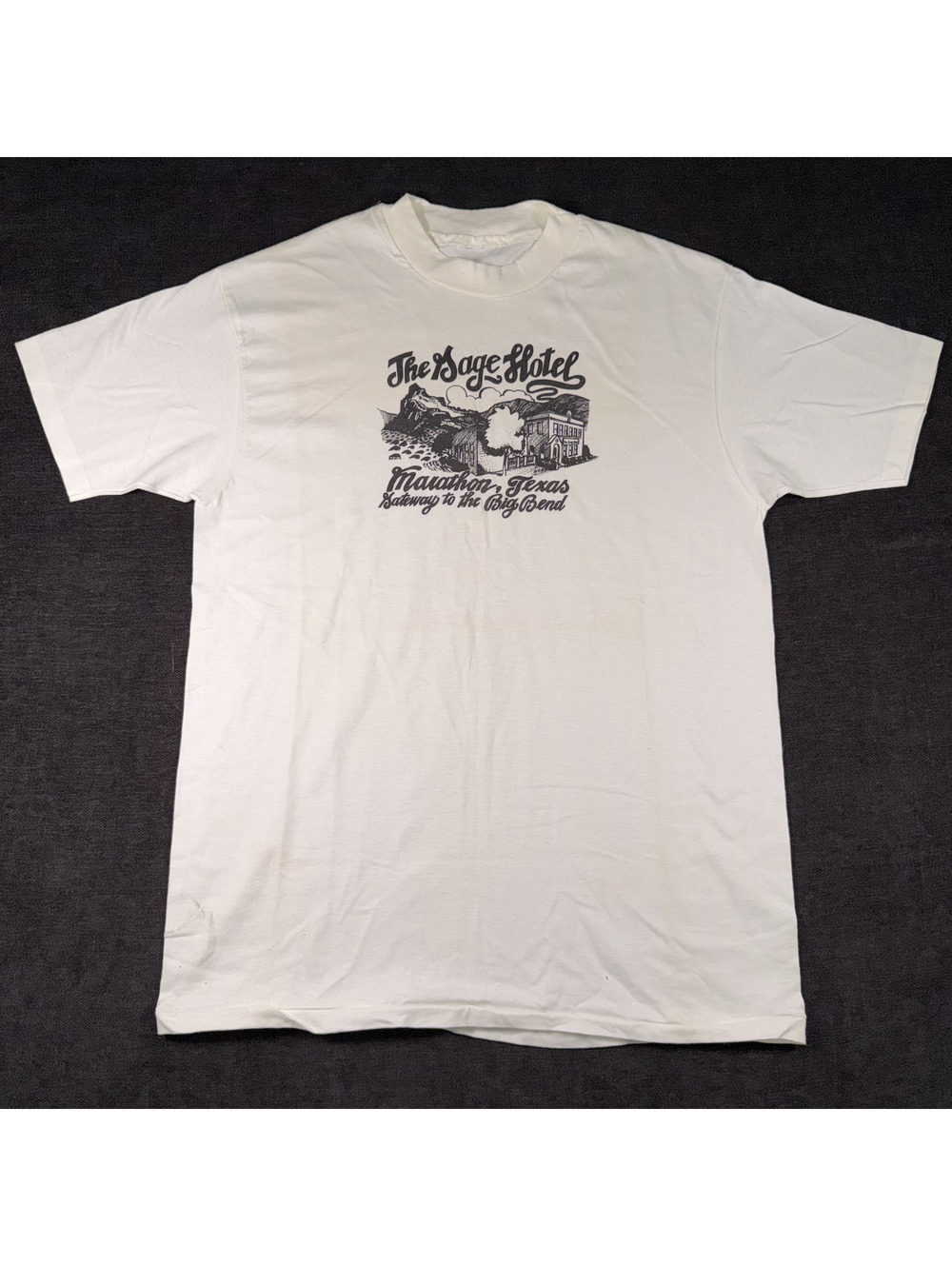 The Sage Hotel Marathon Texas Vintage White Graphic T-Shirt